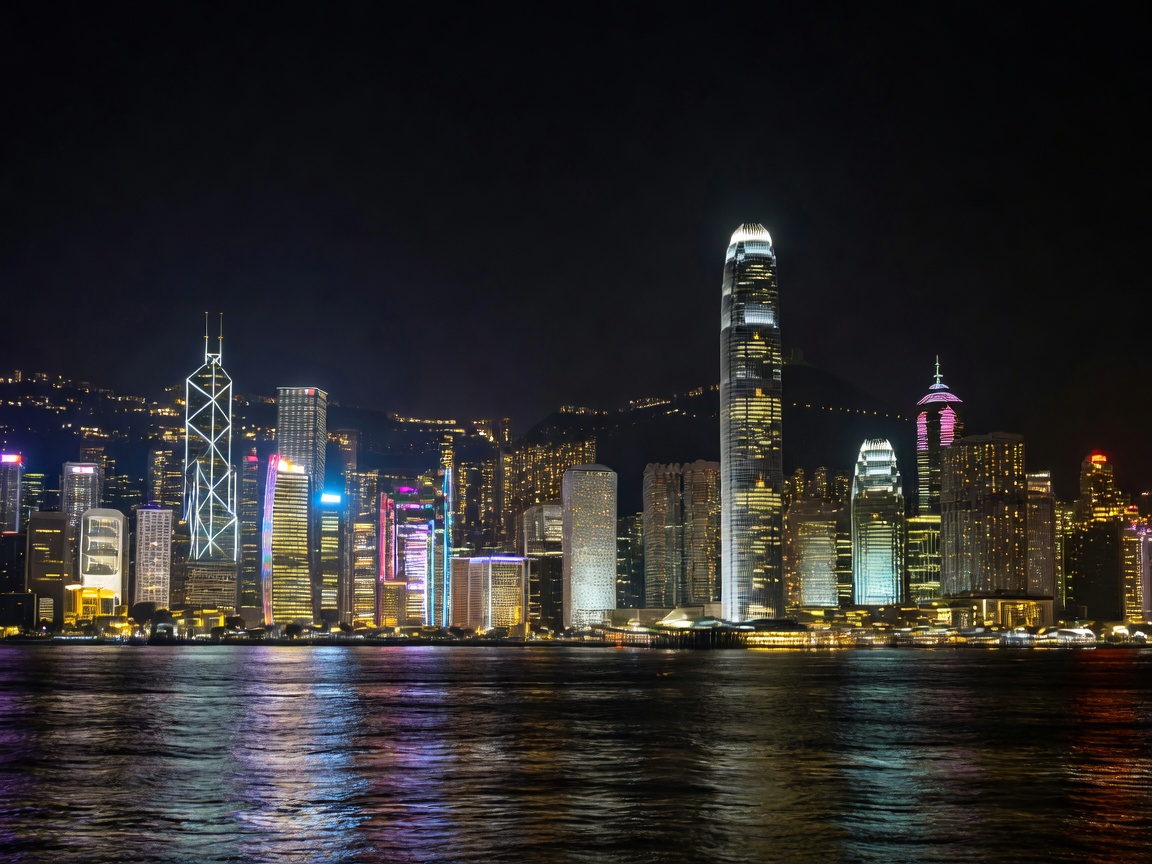 Hong Kong skyline at night