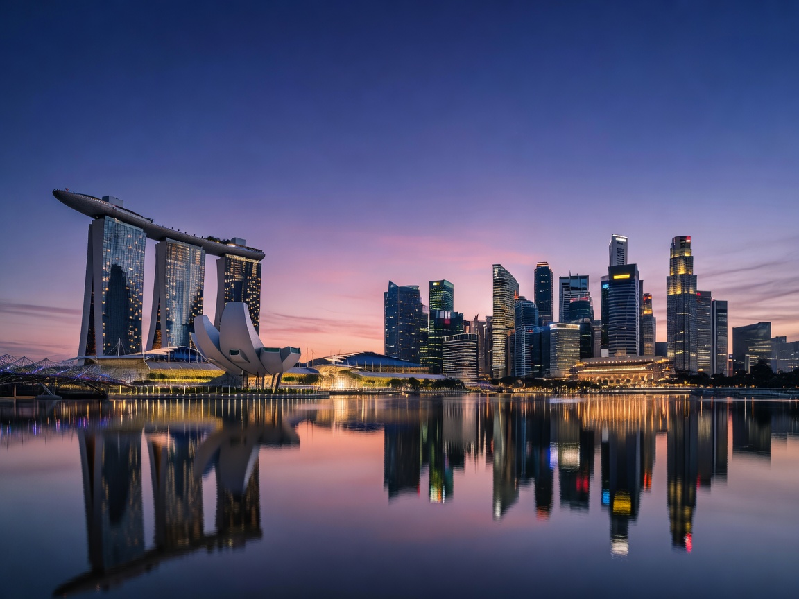 Marina Bay skyline in Singapore
